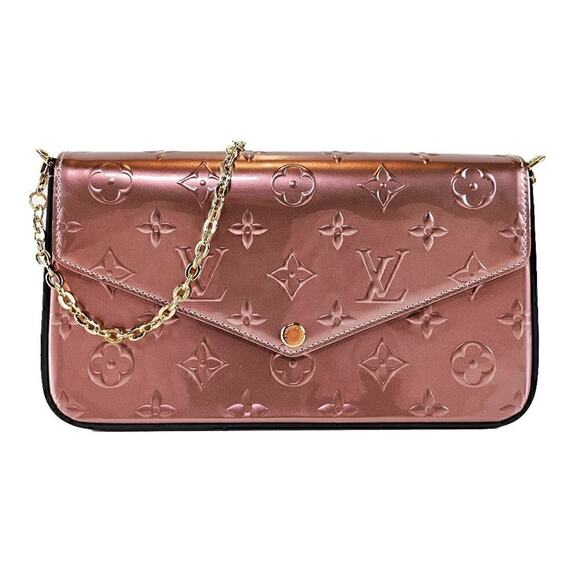 Louis Vuitton Rose Gold Pink Vernis Leather Felicie Pochette Crossbody Bag - Picture 1 of 14